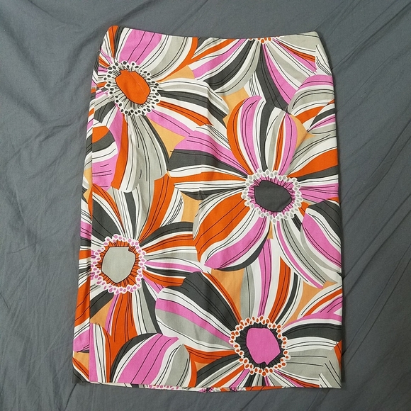 Ideology skirt pink orange retro flowers size 2 - Picture 1 of 11